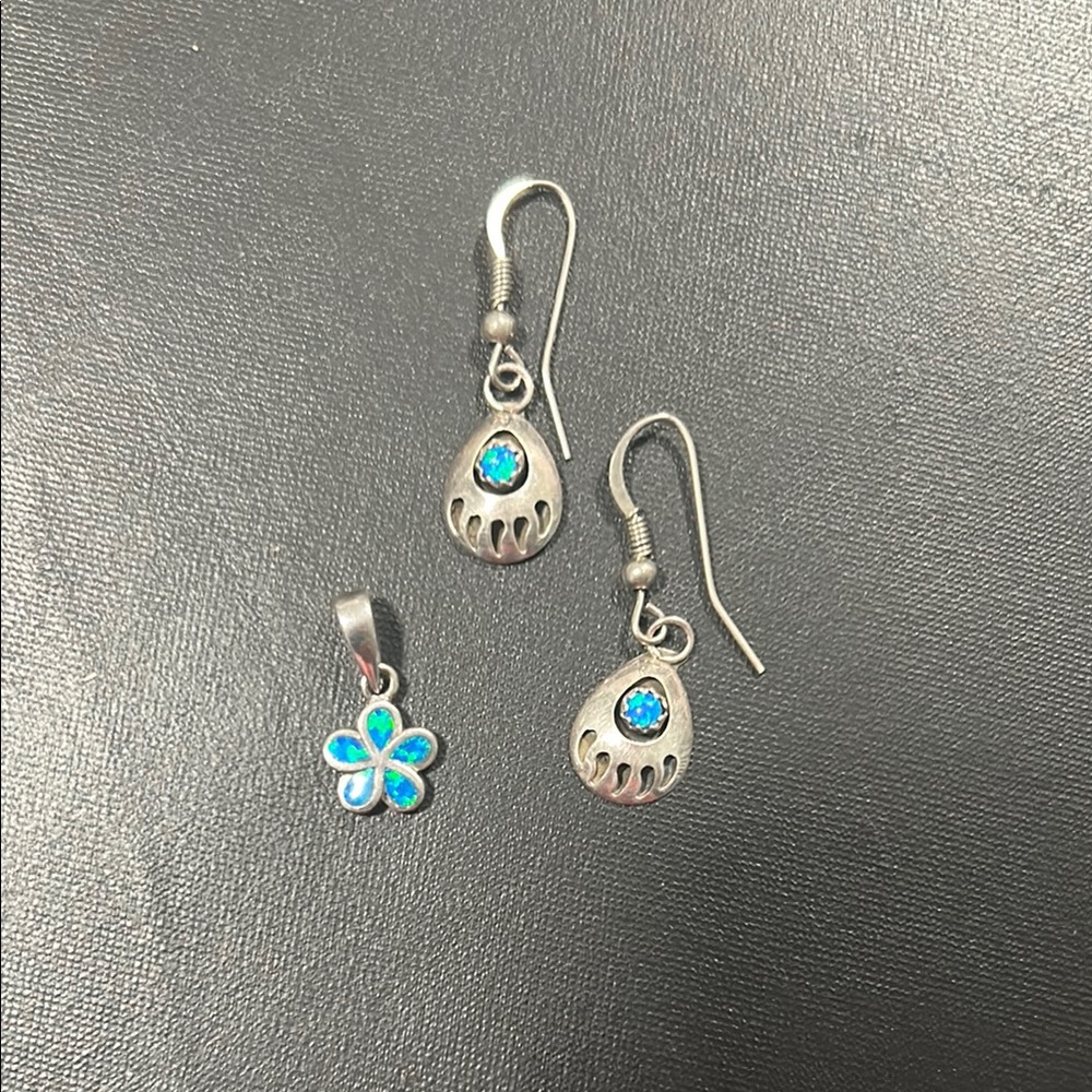 Elegant Fire Opal Silver Jewelry Set